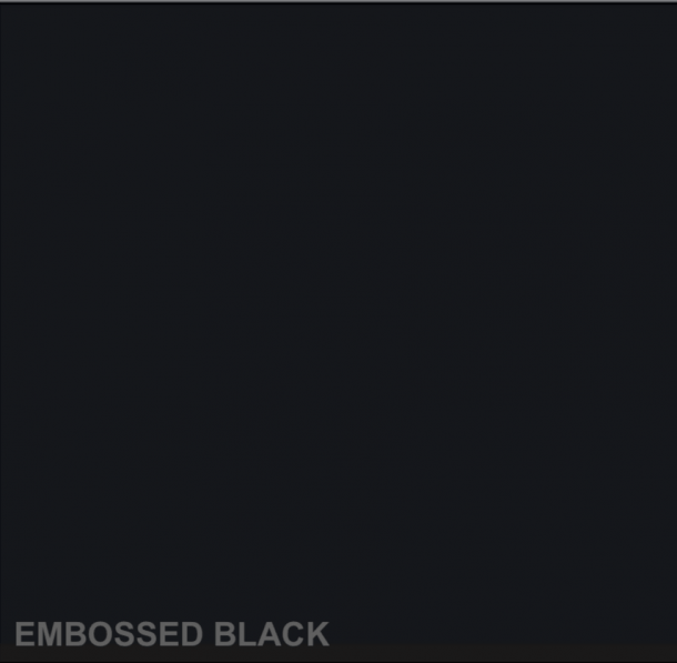 Embossed Black Finish.